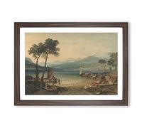 Lake Geneva by Joseph Mallord William Turner Framed Print | A2 Walnut Framed Wall Art | Ready to Hang | Modern Landscape Picture | Living Room Bedroom Lounge Office