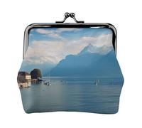 Lake Geneva Prints Coin Purse Kiss Lock Pu Leather Mini Pouch Wallet Change Bag for Women Girls Kids