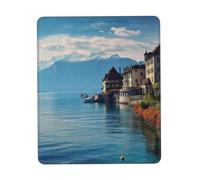 Lake Geneva Switzerland Mouse Pad with Non-Slip Rubber Base 10 x 12 inch Mouse Mat with Stitched Edge Gaming Mousepad for Wireless Mouse Computer Laptop Home Office Desk Pad
