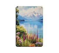 Lake Geneva Switzerland Travel Gift Retro Poster Metal Tin Sign Chic Art Retro Iron Painting Bar People Cave Cafe Family Garage Poster Wall Decoration 8x12inch(20x30cm)