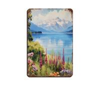 Lake Geneva Switzerland Travel Gift Tin Sign Vintage Metal Pub Club Cafe Bar Home Wall Art Decoration Poster Retro 8x12inch(20x30cm)