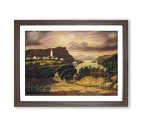 Lake George In Caldwell By Thomas Chambers Classic Painting Framed Print | A2 Walnut Framed Wall Art | Ready to Hang | Classic Landscape Picture | Living Room Bedroom Lounge Office