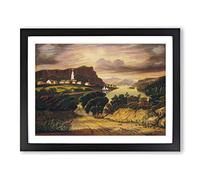 Lake George In Caldwell By Thomas Chambers Classic Painting Framed Print | A4 Black Framed Wall Art | Ready to Hang | Classic Landscape Picture | Living Room Bedroom Lounge Office