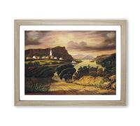 Lake George In Caldwell By Thomas Chambers Classic Painting Framed Print | A4 Oak Framed Wall Art | Ready to Hang | Classic Landscape Picture | Living Room Bedroom Lounge Office