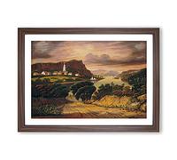 Lake George in Caldwell by Thomas Chambers Framed Print | A2 Walnut Framed Wall Art | Ready to Hang | Modern Landscape Picture | Living Room Bedroom Lounge Office