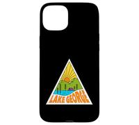 Lake George New York Mono Line Graphic Retro Outdoors Case for iPhone 15 Plus