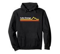 Lake George NY Adirondacks Retro Vintage Style Mountains Pullover Hoodie
