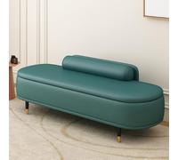 Lake Green Entryway Storage Ottoman with Backrest Flip-Top Footstool Solid Wood Frame Versatile Storage Bench for Living Room Bedroom End of Bed (150cm/59in)