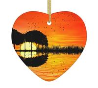 Lake Guitar Reflection Print Christmas Tree And Holiday Decorations,Club Decorations