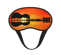 Lake Guitar Reflection Print Sleep Eye Mask Light Blocking Soft and Comfortable Night Eye Blinder for Women Men for Sleeping Travel Night Shift