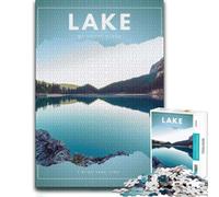 Lake Happy Place Family Wooden Jigsaw, Adults, 1000 Pieces | Jigsaw Puzzle - visible image details for section-by-section building at your own pace.