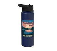 Lake Hartwell Sunset Sky Reflection Relax Stainless Steel Insulated Water Bottle