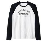 Lake Havasu Arizona Coordinates Raglan Baseball Tee