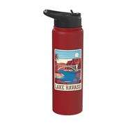 Lake Havasu Retro Vintage Style Graphic Stainless Steel Insulated Water Bottle