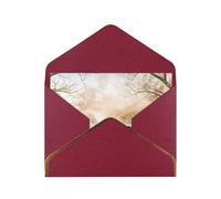 Lake House Print Horizontal Gold-Edged Pearl Greeting Card W/Envelope-Holiday,Birthday,Anniversary,Party(2pcs)