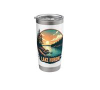 Lake Huron Sunrise Over Tranquil Waters Stainless Steel Insulated Tumbler