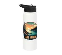 Lake Huron Sunrise Over Tranquil Waters Stainless Steel Insulated Water Bottle