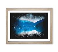 Lake In Haines Alaska Paint Splash Modern Art Framed Wall Art Print, Ready to Hang Picture for Living Room Bedroom Home Office Décor, Oak A2 (64 x 46 cm)