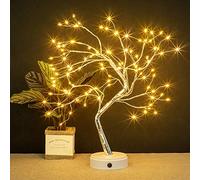 Lake Industries 20" LED Firefly Tree Lights | Bonsai - Bedroom, Desk Top, Table Lamp Decoration | USB/Battery Operated | Touch Switch | DIY Adjustable Branches | Home Party Holiday | Warm Lighting