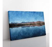Lake Jerico In New Hampshire Painting Modern Art Canvas Wall Art Print Ready to Hang, Framed Picture for Living Room Bedroom Home Office Décor, 60x40 cm (24x16 Inch)
