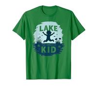 Lake Kid: Joyful Summer Splash Adventure T-Shirt, Men, Kelly Green, XXL