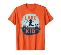 Lake Kid: Joyful Summer Splash Adventure T-Shirt, Men, Orange, XXL