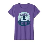 Lake Kid: Joyful Summer Splash Adventure T-Shirt, Women, Purple Heather, XXL