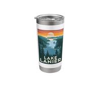 Lake Lanier Sunset Pines Tranquil Scene Stainless Steel Insulated Tumbler