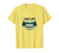 Lake Life is The Best Life - Nature Lover's T-Shirt, Men, Lemon, S