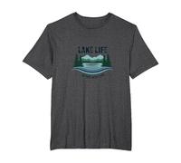 Lake Life is The Best Life - Nature Lover's T-Shirt, Men's Big and Tall, Dark Heather Grey, 3X Tall