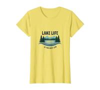 Lake Life is The Best Life - Nature Lover's T-Shirt, Women, Lemon, XS