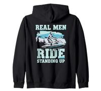 Lake Life Jet Ski Real Men Ride Standing Up Zip Hoodie