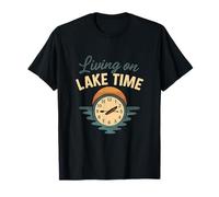 Lake Life Living on Lake Time Canoe Clock T-Shirt