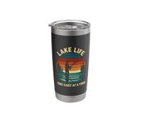 Lake Life One Cast At A Time Stainless Steel Insulated Tumbler