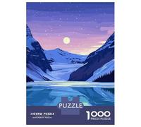 Lake Louise at Night Jigsaw Puzzle 1000 Pieces, Romantic City Break Scene, Matte Printed Jigsaw for Travel Lovers, Screen-Free Fun, 52x38cm/1000pcs