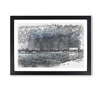 Lake Louise in Banff Canada in Abstract Framed Print | A2 Black Framed Wall Art | Ready to Hang | Abstract Landscape Picture | Living Room Bedroom Lounge Office