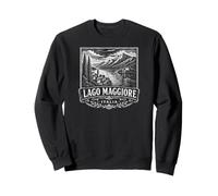 Lake Maggiore Italy Woodcut Print Sweatshirt