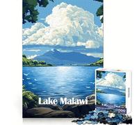 Lake Malawi Landscape 1000 Piece Jigsaw Puzzles for Adults Recall Boost Smooth Thick Real Challenge Wall Accent (38x26cm)