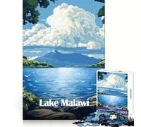 Lake Malawi Landscape Jigsaw Puzzles 1000 Piece for Teenagers DIY Play Color Fast Hard Challenge Birthday Gift (38x52cm)