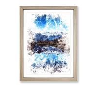 Lake Matheson In New Zealand Watercolour Modern Framed Print | A4 Oak Framed Wall Art | Ready to Hang | Modern Landscape Picture | Living Room Bedroom Lounge Office