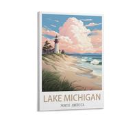 Lake Michigan Vintage Travel Poster 16x24inch(40x60cm) Print Home Bedroom Office Living Room Decor Canvas