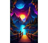 Lake Mountain Moon 300 Piece Jigsaw Puzzles for Adults, Challenging and Brainteasing, Difficult Puzzles, Puzzle 300 Pieces