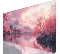 Lake Mouse Mat 31.5x11.8x0.12 inches XXL Gaming Mouse Pad Pavilion Desk Mat, Desk Accessories with Non-Slip Base and Stitched Edge, Improved Precision and Speed Mousepad for Laptop, Office Work Y8-829