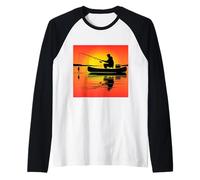 Lake Night Fishing Raglan Baseball Tee