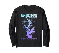 Lake Norman Map Coordinates North Carolina Long Sleeve T-Shirt