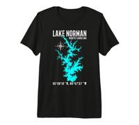 Lake Norman Map Coordinates North Carolina Premium T-Shirt