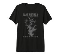 Lake Norman Map Coordinates North Carolina Premium T-Shirt