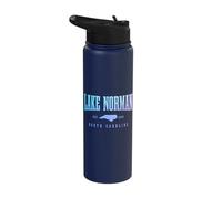 Lake Norman North Carolina Vintage Pride State Map Souvenir Stainless Steel Insulated Water Bottle