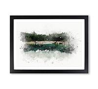 Lake of Carezza Nova Levante Italy in Abstract Framed Print | A2 Black Framed Wall Art | Ready to Hang | Abstract Landscape Picture | Living Room Bedroom Lounge Office