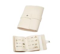 LAKE OF FIRE Earring Book Organizer, Portable Foldable Beige Earring Holder